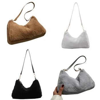 Женская сумка для подмышек, плюшевая сумка, женская сумка через плечо, женская сумка через плечо