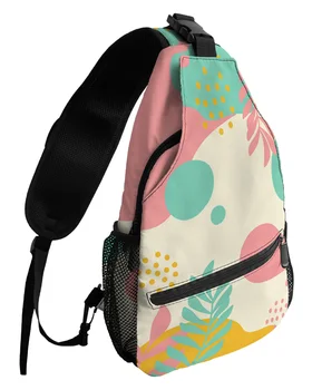 Нагрудные сумки с тропическими растениями и абстрактным искусством Для женщин и мужчин, водонепроницаемые сумки-мессенджеры, женские дорожные спортивные сумки через плечо на одно плечо