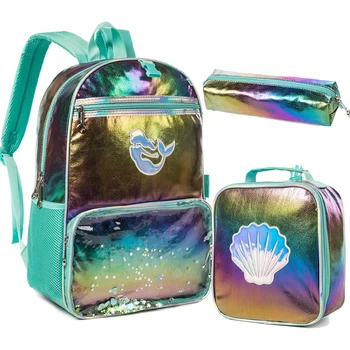 Школьный рюкзак Meetbelify для девочек 3 в 1, рюкзаки с ланч-боксом, школьные сумки для учащихся начальных классов