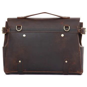 Модная кожаная сумка через плечо для 14-дюймового ноутбука, винтажные дизайнерские сумки через плечо, школьная сумка для мальчика-посыльного из натуральной кожи 3