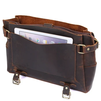 Модная кожаная сумка через плечо для 14-дюймового ноутбука, винтажные дизайнерские сумки через плечо, школьная сумка для мальчика-посыльного из натуральной кожи 4
