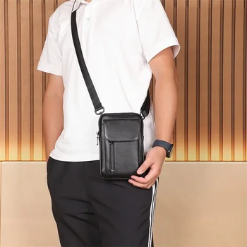 Новая мужская сумка для отдыха, сумка-мессенджер на одно плечо, многофункциональная кожаная сумка-мессенджер, мужская маленькая сумка