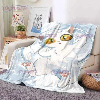 Японское одеяло Cure Moive Suzume с Hd принтом, вентиляторы с мультяшным котом-министром, Фланелевые пледы для путешествий в самолете, Мягкое теплое покрывало на кровать