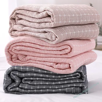 Японское простое повседневное одеяло из хлопчатобумажной марли, чехол для дивана, многофункциональное покрывало для кроватей, домашний декор, полотенце для дивана, покрывало 0