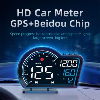 Автомобильный Hud Head Up Дисплей G16 Beidou + Gps С Двойной Системой Smart Gauge Display с Сигнализацией Превышения Скорости в Км/ч, Компасом, Gps-Спидометром 0