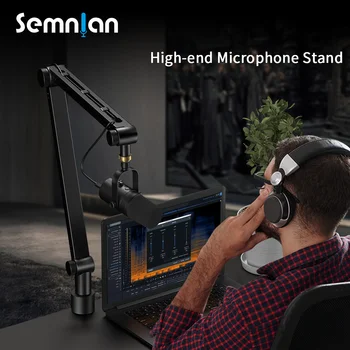 SEMNLAN Универсальный профессиональный микрофон для настольных ПК, мобильных игр, записи в прямом эфире, Регулируемая консольная подставка на 360 °, высококачественная подставка