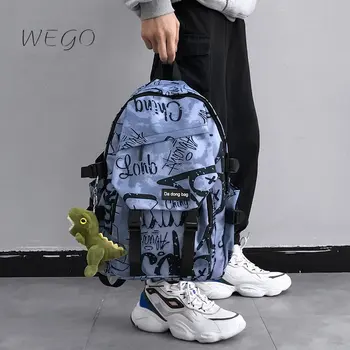 14-дюймовый рюкзак с граффити большой емкости, рюкзак для мужчин, классная мужская повседневная школьная сумка для студентов колледжа, мужчин, младших школьников