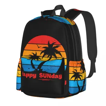 Рюкзак Happy SUNday, Ретро-рюкзаки для путешествий Palm Tree Sunset, женские Дизайнерские Большие Школьные сумки, Элегантный рюкзак