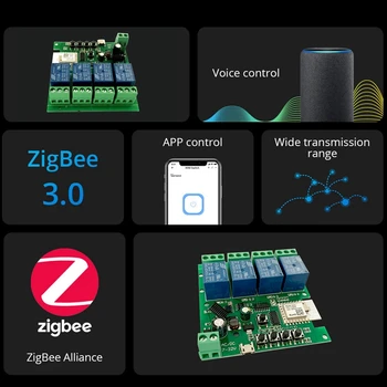 2X Zigbee Tuya Smart 4CH Релейный Модуль DC5V 7-32 В Rf433 МГц Пульт Дистанционного Управления Выключателем Света Работает С Alexa Google Home 1