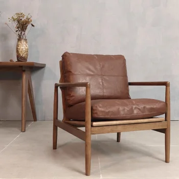 Кресло для спальни, Обеденный Скандинавский ленивый диван, Офисные стулья, Деревянные дизайнерские Sillones Modernos Para Sala Мебель для гостиной