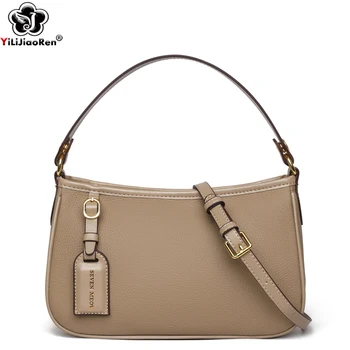 Женская сумка из 100% натуральной кожи, элегантная сумка через плечо, женские роскошные дизайнерские сумки-мессенджеры, Женская маленькая сумка для рук