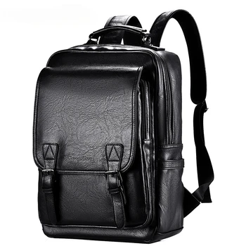 Деловой Водонепроницаемый 14-дюймовый рюкзак для ноутбука большой емкости, Противоугонный Мужской Женский кожаный рюкзак, повседневные сумки для подростков, мужские рюкзаки