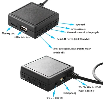 2X Автомобильный модуль Bluetooth 6-контактный адаптер AUX TF USB Беспроводной радиоплеер Стерео аудиомодуль для Renault 2005-2011 1