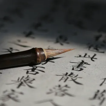 Ручка для каллиграфии из волчьей шерсти, Китайская Маленькая кисть для письма обычным шрифтом, Китайская кисть для рисования из шерсти Ласки, Tinta China
