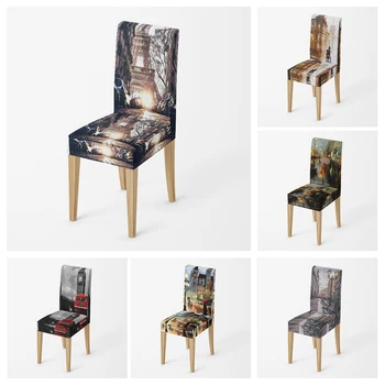 Домашний чехол для стула, чехлы для стульев для кухни, чехлы для стульев Nordic, регулируемые обеденные чехлы из эластичной ткани, чехлы для стульев, чехлы для свадебных стульев