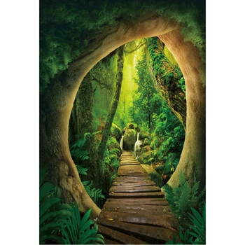 Laeacco Изящный Тропический лес, Природный пейзаж, Вечнозеленый лес, мост в джунглях, фон для портретной фотографии для взрослых