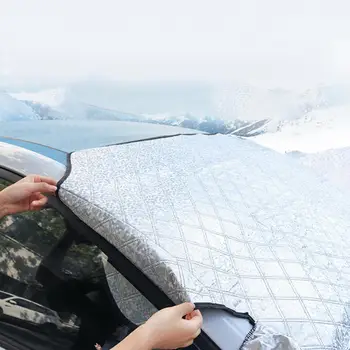 Водонепроницаемый автомобильный снежный покров Универсальный автомобильный снежный покров на лобовое стекло с двухслойной алюминиевой пленкой для защиты от солнца для авто