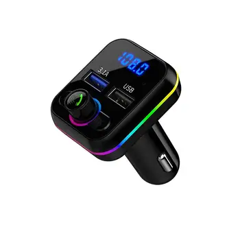 Автомобильный Mp3-плеер Bluetooth-совместимый V5.0 для громкой связи USB U-диск Fm-передатчик разъем для быстрой зарядки 1