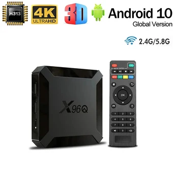 X96Q tv box Android 10,0 Allwinner H313 Четырехъядерный 5,8 G WIFI UHD HDR10 4K H.265 телеприставка 2 ГБ 16 ГБ iptv BT 5,0 2023 TV Box 0