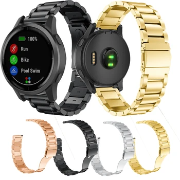 Ремешок для часов из нержавеющей стали 22 мм для Garmin Vivoactive 4 Для Samsung Gear Sport /S2 Classic Smart Watch Ремешок для Huawei Watch 2