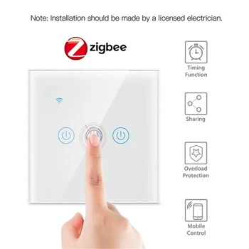 ЕС Великобритания Приложение Smart Switch Дистанционное управление с Alice Alexa Требуется Домашняя Нейтральная линия Легкий сенсорный выключатель Голосовое управление 0