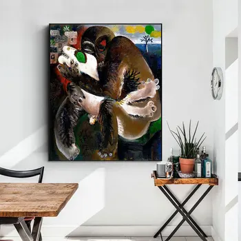 Современные Абстрактные животные Картина маслом Печать на холсте Настенные художественные картины Картина любителя животных для домашнего декора гостиной