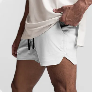 Новые мужские шорты Лета 2023, однослойные тканые быстросохнущие однотонные шорты для бега, фитнеса, американские шорты Athleisure