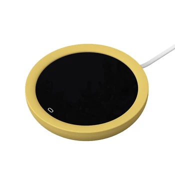 5 В постоянного тока USB Нагревательный коврик для теплой чашки Постоянная подставка Цифровой дисплей Регулировки времени Нагреватель для кофе, чая с молоком, желтый