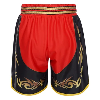 Стильные боксерские шорты с принтом для мальчиков, дышащие купальники, короткие штаны, плавки для занятий боксом, борьбой, тренировками, плаванием 1