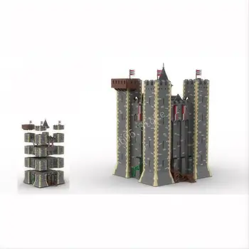 12171 шт. Строительных блоков MOC Английская крепость - Средневековый замок Уорчестер, вид на улицу, модульные идеи, сделай САМ, детская игрушка, подарок к празднику