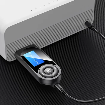 3,5 мм адаптер AUX Bluetooth 5.0, беспроводной USB-приемник Bluetooth, музыкальный аудиопередатчик для ПК, телевизора, автомобиля, ЖК-дисплей AUX Adaptador