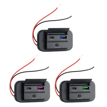 PD Type C с двумя USB-портами Быстрая зарядка, зарядное устройство для автомобильного автобуса, адаптер питания 12 В/24 В, USB-панель питания со Swith для морских мотоциклов 4