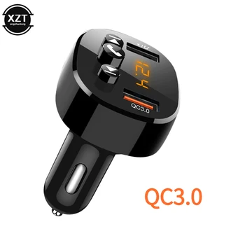 Автомобильная быстрая зарядка QC3.0 Беспроводное USB зарядное устройство для мобильного телефона 3.1A Bluetooth Приемник громкой связи U Диск MP3-плеер 0