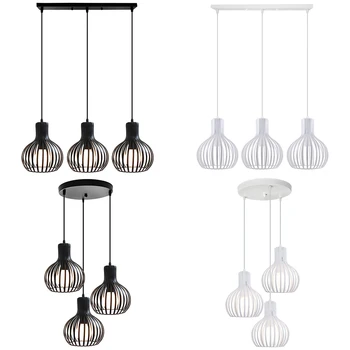 Металлический подвесной светильник в клетку для фонаря, промышленный современный подвесной светильник, 3 лампы, светильник для кухни, гостиной, ресторана, подвесной светильник
