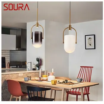Креативный подвесной светильник SOURA Nordic, Современные простые светодиодные лампы, светильники для домашней столовой