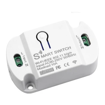 Tuya Wifi Smart Switch 10A Беспроводной таймер Умный дом Светодиодная подсветка Модуль автоматизации голосового управления 0