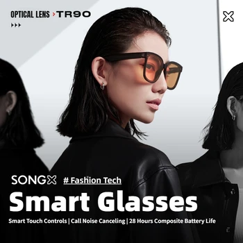 SONGX Смарт-очки Гарнитура Беспроводная Bluetooth TR90 Солнцезащитные очки для спорта на открытом воздухе Наушники с шумоподавлением IPX5 Музыкальные очки