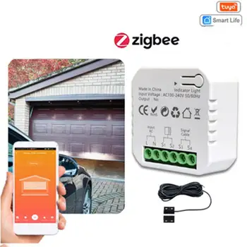 Wi-Fi/Zigbee Tuya Smart Life Моторизованные Распашные Ворота Открывалка Раздвижных Ворот Сухой Контакт 110 В/240 В Голосовое Управление с Alexa Google Home