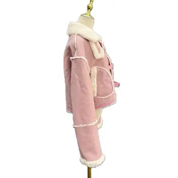 Женская куртка из натуральной кожи JANEFUR 2023, Новое Розовое Толстое женское зимнее пальто из натуральной Овчины 1