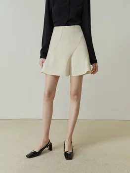 Женская юбка-русалка с оборками в элегантном стиле FSLE, весенняя новинка, трапециевидная, с высокой талией, однотонная, дизайнерская женская мини-юбка