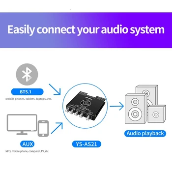 YS-AS21 2.1-Канальная плата цифрового усилителя Bluetooth TPA3251 Аудиомодуль сабвуфера с мощной Регулировкой низких частот TPA3251 4