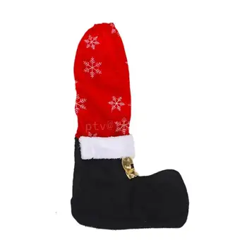 Чехлы для ножек стульев из красной ткани в виде снежинок Мягкие и устойчивые к скольжению Идеально подходят для рождественского украшения носков для ножек стола