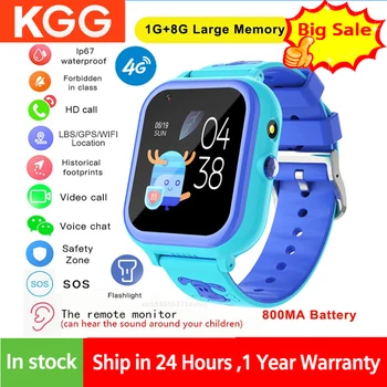KGG 4G Детские Умные Часы 1G + 8G Видеозвонок Телефонные Часы Обратный Звонок Монитор SOS GPS Трекер Блокировка Лица Детские Смарт-Часы Подарок 0