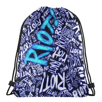 Blue Paper Riot Rock, сумки на шнурках в стиле хип-хоп, спортивная сумка, рюкзак с 3D принтом, сумка для обуви