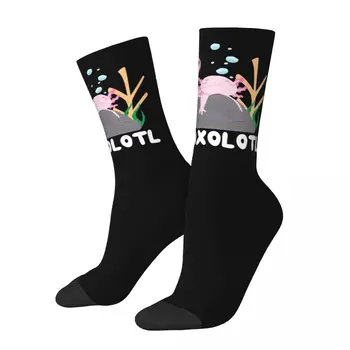 Зимние Теплые повседневные Унисекс Носки Relaxolotl Relaxing Axolotl с забавными рыбками, впитывающие пот Баскетбольные носки