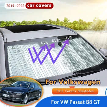 Для Volkswagen VW Passat B8 GT 2015 ~ 2022 2020 Солнцезащитные козырьки на лобовом стекле автомобиля Защищают Отражатель Солнцезащитный Козырек Аксессуары для солнцезащитных козырьков