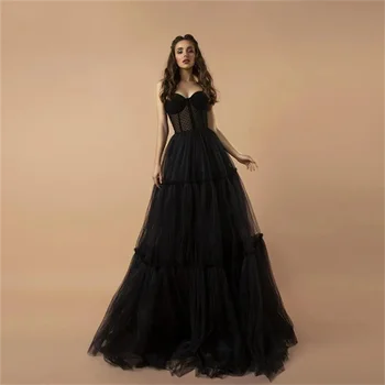Элегантное черное платье Sweethert Long для женщин, вечернее платье с открытой спиной, ночные платья, халат для официальной вечеринки, роскошное платье для выпускного вечера
