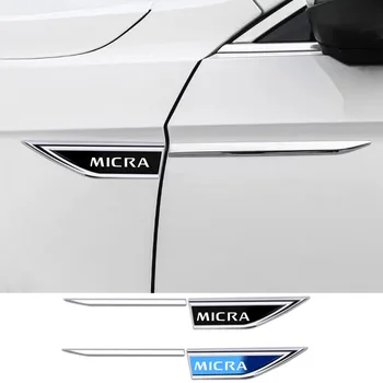 2шт для автомобильных боковых дверей Micra Blade Металлическая наклейка на автомобиль Внешние Декоративные наклейки Модификация автомобильных аксессуаров