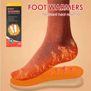 самонагревающиеся грелки для ног, 12-часовые стельки для обуви с подогревом, безопасные натуральные долговечные грелки для ног с воздушной активацией
