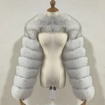 2023 Новая мода из искусственного лисьего меха с длинными осенне-зимними рукавами, женские куртки из искусственного меха, Женская короткая верхняя одежда для девочек C42 1